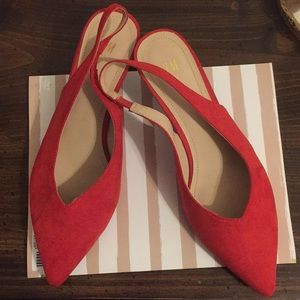 Red Kitten Heel Slingbacks